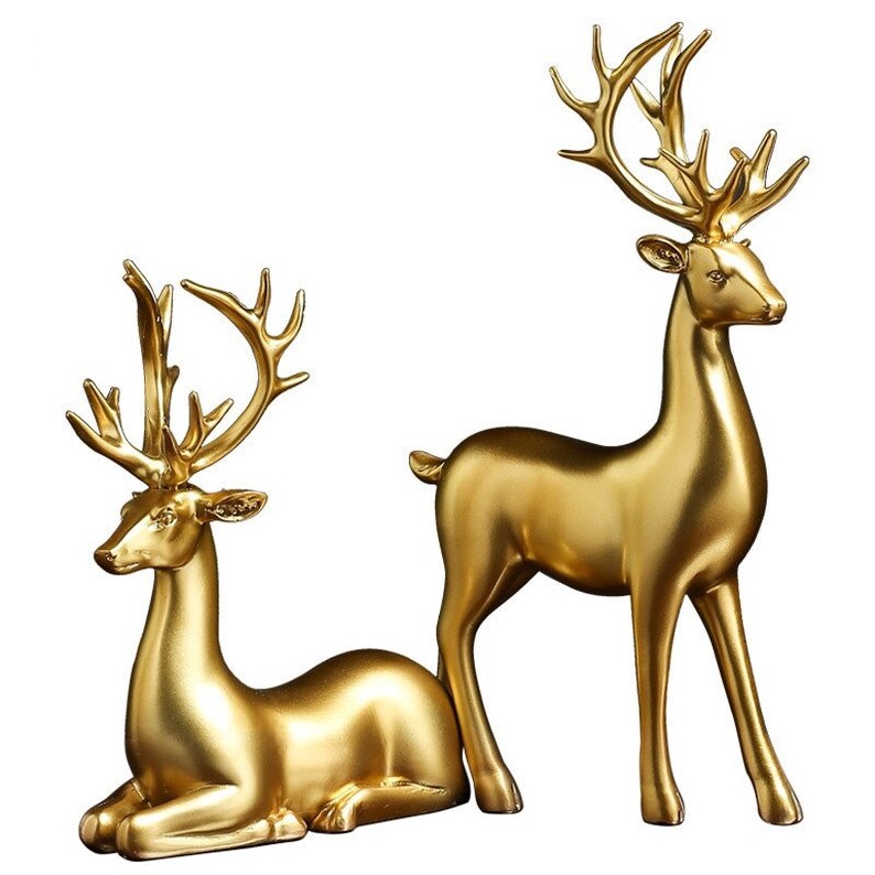 Avtoit | Golden Couple Deer Figurines