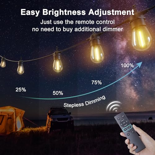 Avtoit | 52FT Solar String Lights for Outdoor with Remote Control, Warm White