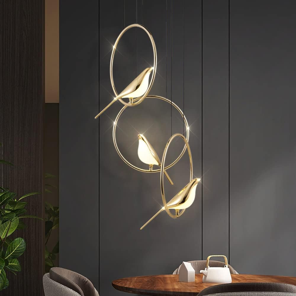 Avtoit | Circle Pendant Lamp with Bird Motifs – Modern Lighting Fixture for Home Decor & Unique Ceiling Design