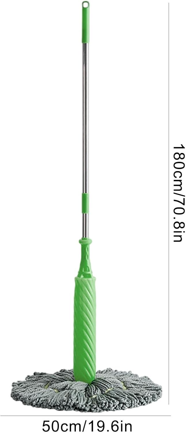 Self-Wringing Mop with Absorbent Microfiber Head and 360-Degree Rotation