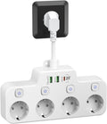 Avtoit | Swivel Wall-Mounted Power Strip with Independent Switches – 3 Outlets + 2 USB-A + 1 USB-C Ports
