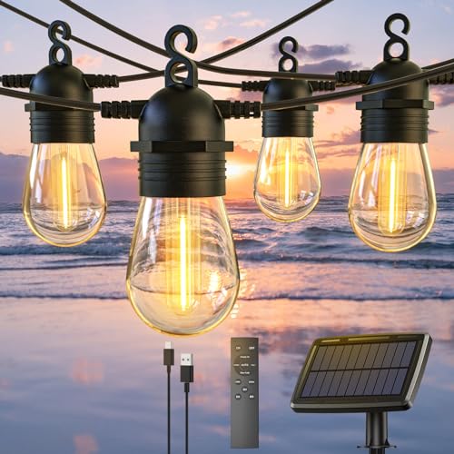 Avtoit | 52FT Solar String Lights for Outdoor with Remote Control, Warm White