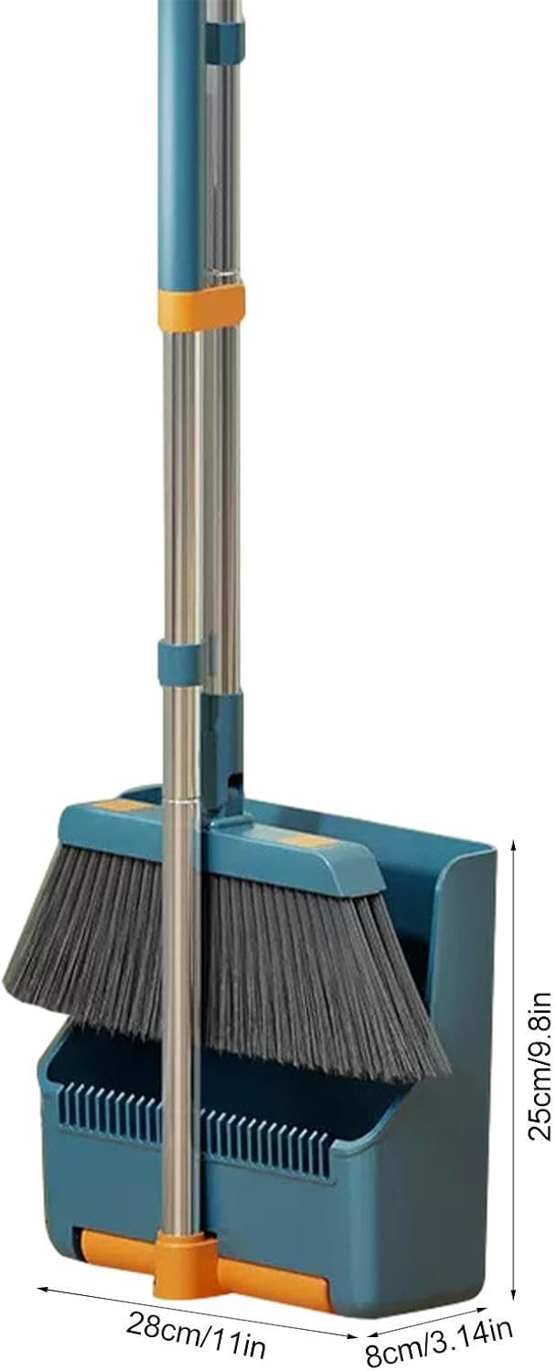 Avtoit | Large Broom and Dustpan Set – Long Handle with 180° Rotating Broom Head – Clavira