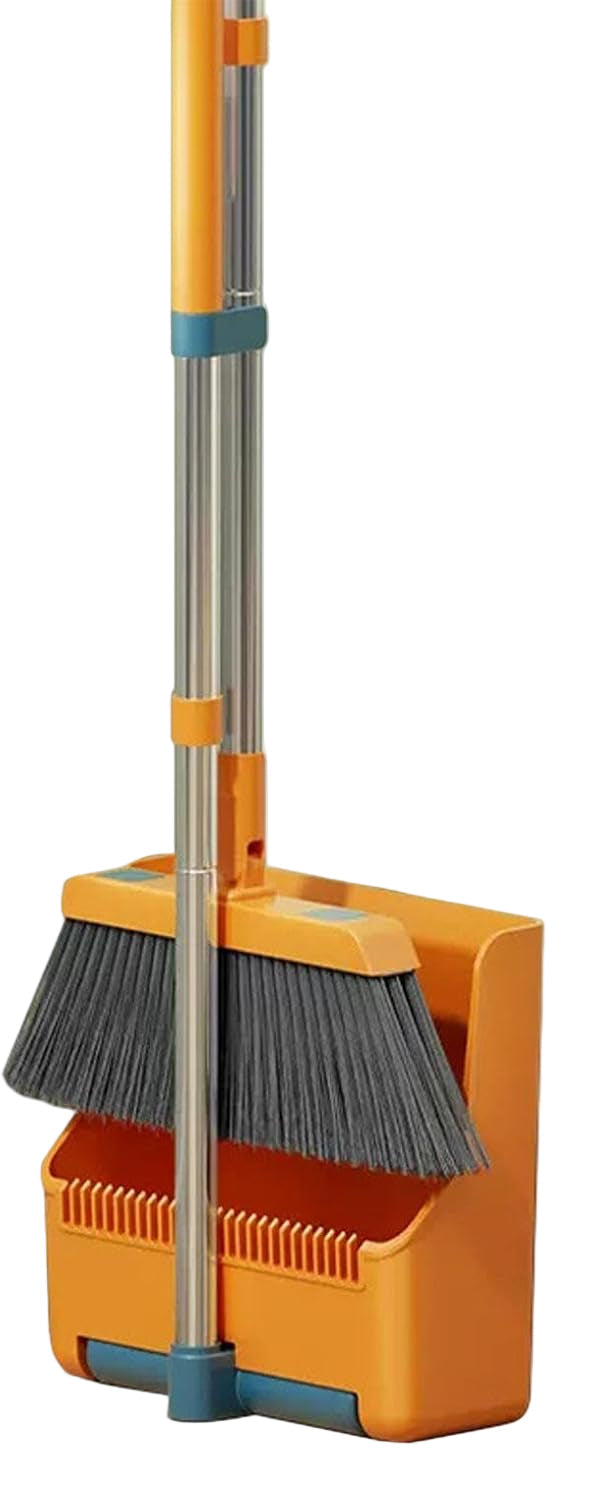 Avtoit | Large Broom and Dustpan Set – Long Handle with 180° Rotating Broom Head – Clavira