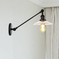 Avtoit | Clear Ribbed Glass Bronze/Brass/Copper Wall Mounted Lamp Shade 1 Light Vintage Lighting Fixture, 8"/12" L Arm