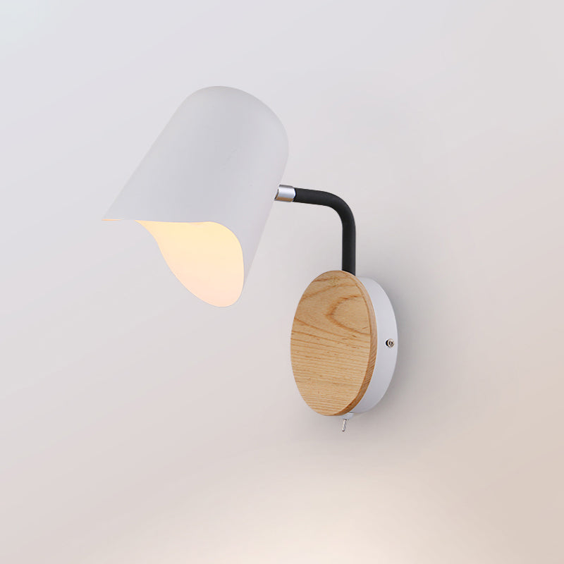 Avtoit | Wall Mount Lamp made of Metal Nordic 1-Light White/Black Wall Light with Right Arm Angle
