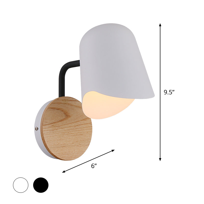 Avtoit | Wall Mount Lamp made of Metal Nordic 1-Light White/Black Wall Light with Right Arm Angle