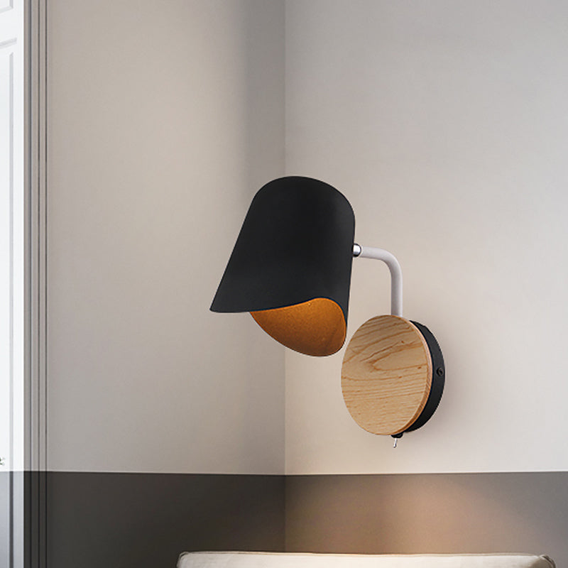 Avtoit | Wall Mount Lamp made of Metal Nordic 1-Light White/Black Wall Light with Right Arm Angle