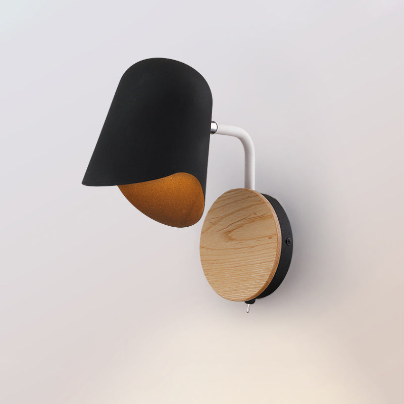 Avtoit | Wall Mount Lamp made of Metal Nordic 1-Light White/Black Wall Light with Right Arm Angle