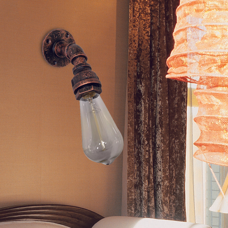 Avtoit | Water pipe Metal Wall lighting Vintage 1 Light Stair wall mounting Lamp Wall lamp in Rust