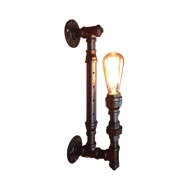 Avtoit | Black Finish 1-Light Wall Lamp Fixture Industrial Iron Pencil Pipe Wall Lamp for Bar