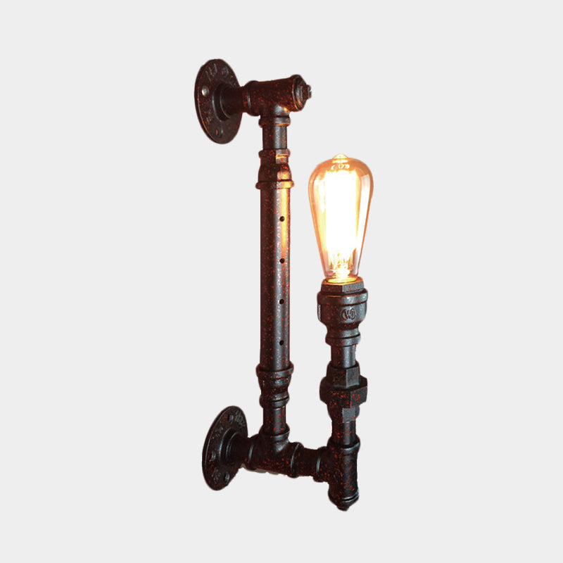 Avtoit | Black Finish 1-Light Wall Lamp Fixture Industrial Iron Pencil Pipe Wall Lamp for Bar