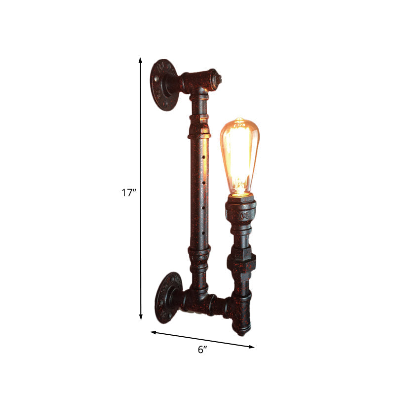 Avtoit | Black Finish 1-Light Wall Lamp Fixture Industrial Iron Pencil Pipe Wall Lamp for Bar