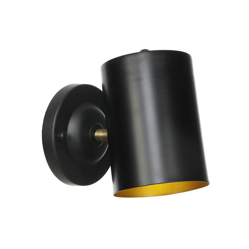 Avtoit | 1 Light Cylindrical Wall Lamp Fixture Farmhouse Black Finish Metal Wall Mount Wall Lamp for Bedside, 4"/6" W