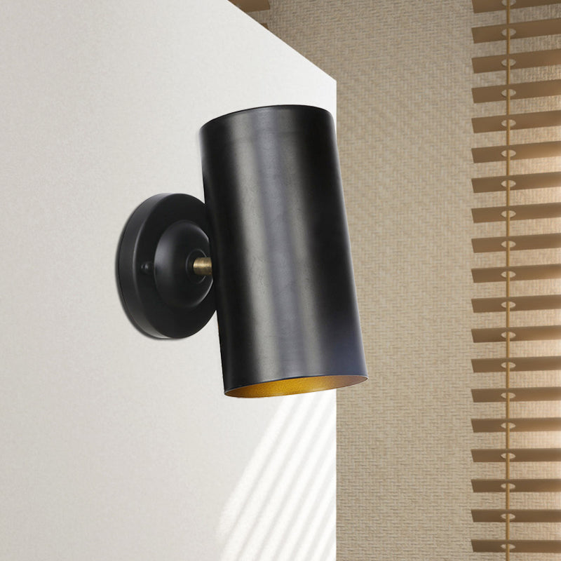 Avtoit | 1 Light Cylindrical Wall Lamp Fixture Farmhouse Black Finish Metal Wall Mount Wall Lamp for Bedside, 4"/6" W