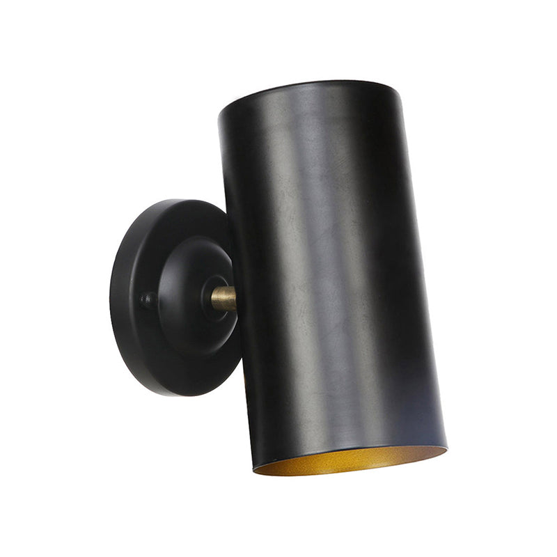 Avtoit | 1 Light Cylindrical Wall Lamp Fixture Farmhouse Black Finish Metal Wall Mount Wall Lamp for Bedside, 4"/6" W