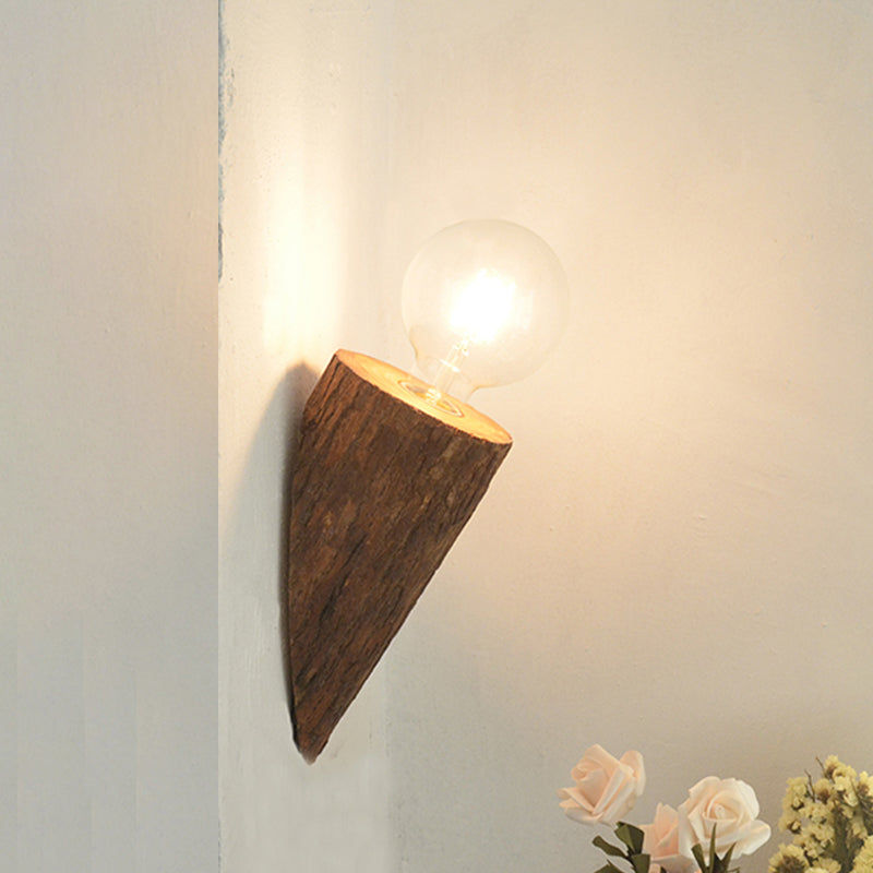 Avtoit | Shaped tube wood wall lighting unit country house 1-head living room wall-mounted wall lamp in brown