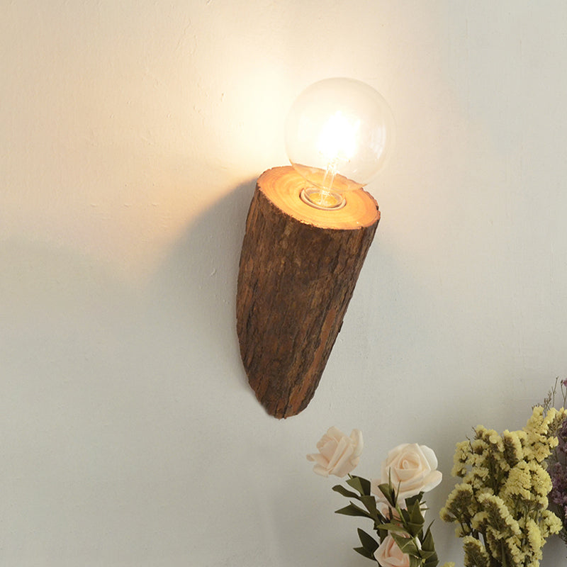 Avtoit | Shaped tube wood wall lighting unit country house 1-head living room wall-mounted wall lamp in brown