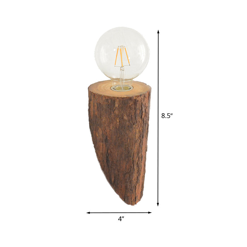 Avtoit | Shaped tube wood wall lighting unit country house 1-head living room wall-mounted wall lamp in brown