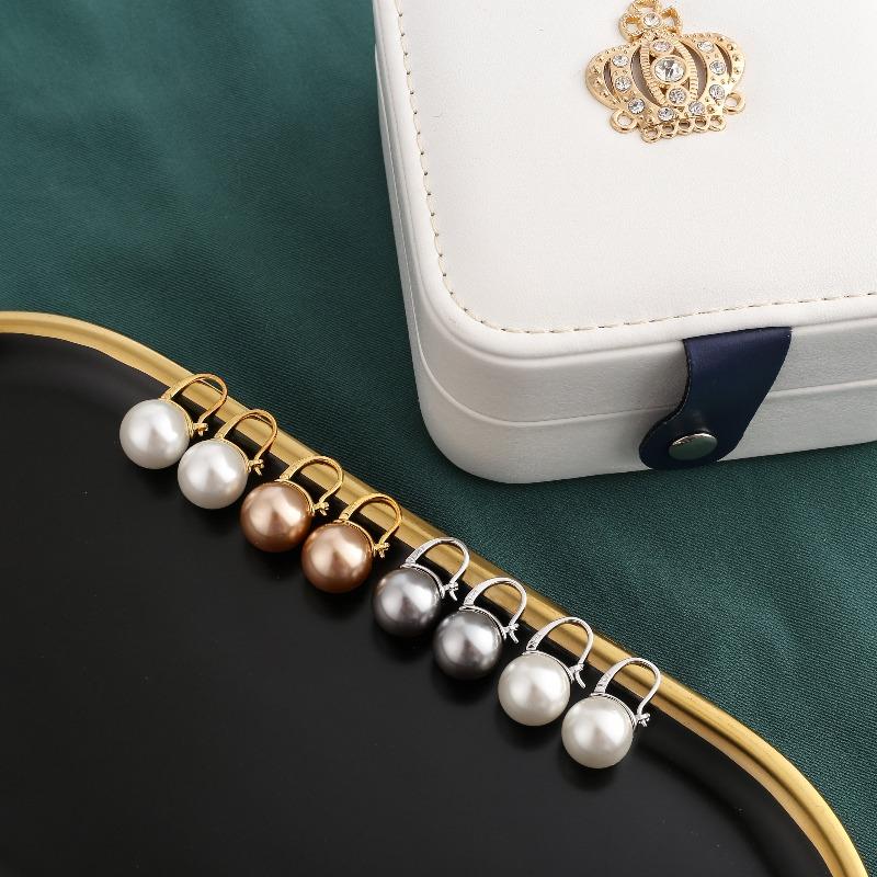 Avtoit | Black Pearl Earrings  Available in White Champagne Grey Gold and Black  Pearl Dangle Earrings