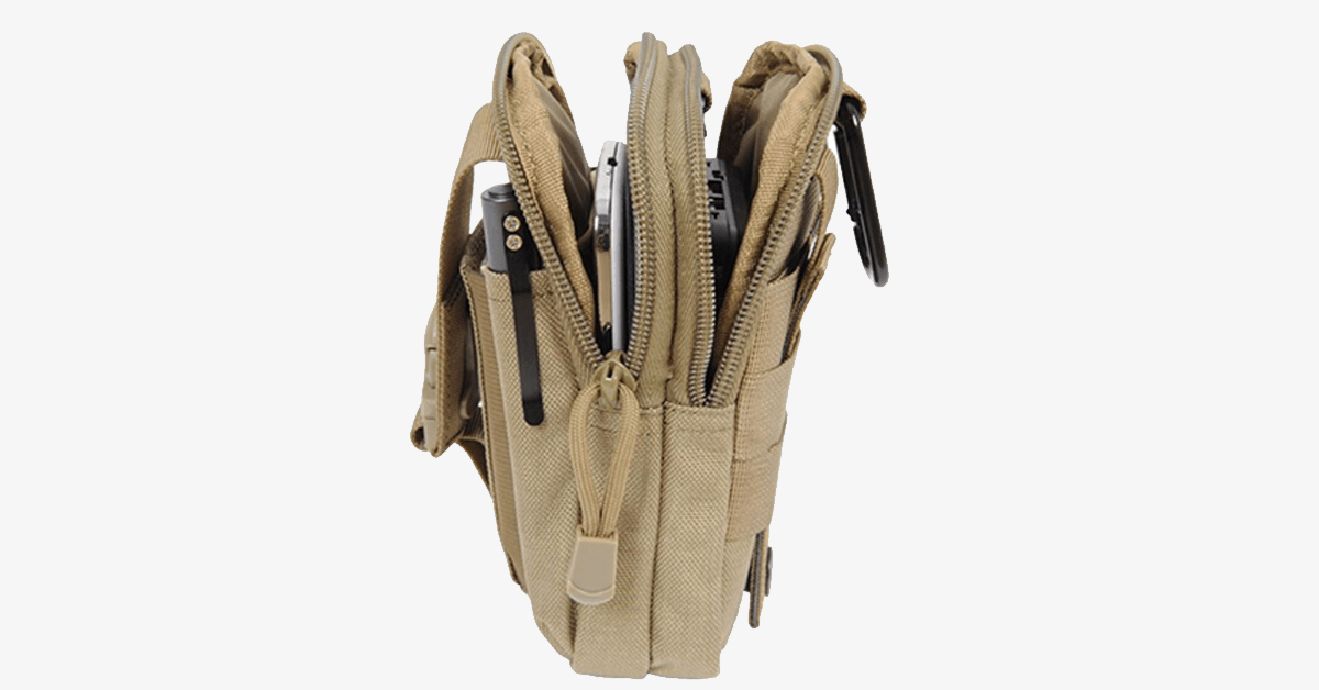 Avtoit | Military Waist Bag - Made of Nylon - Waterproof Design - Zipper Closure - Attach with Belt - Travel Gear - Outdoor - Available in 3 Colors