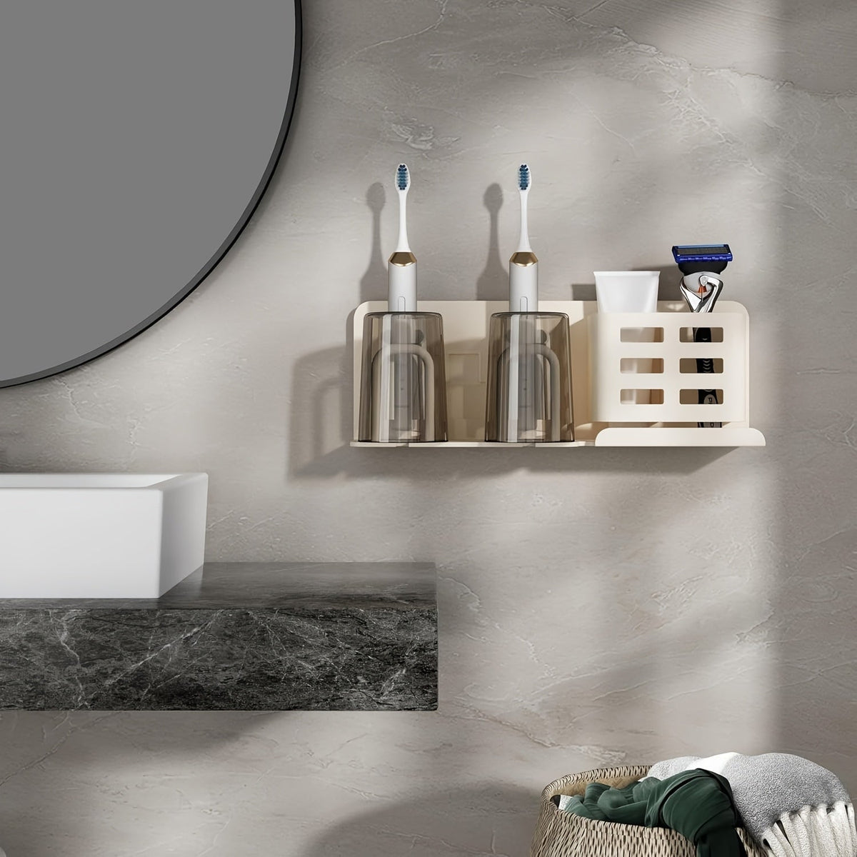 Avtoit | BristleHub Wall-Mounted Electric Toothbrush Holder – Aluminium Bathroom Organiser with Drainage Holes