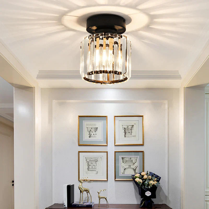 Avtoit | Modern Crystal Ceiling Light with Gold and Black Accents – Stylish Lighting for Your Home