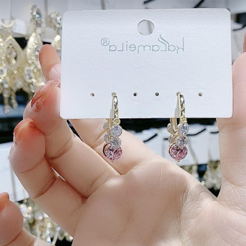 Avtoit | Gold Glitter Colorful Zircon Earrings