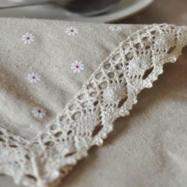 Avtoit | Daisy Print Cotton Linen Tablecloth