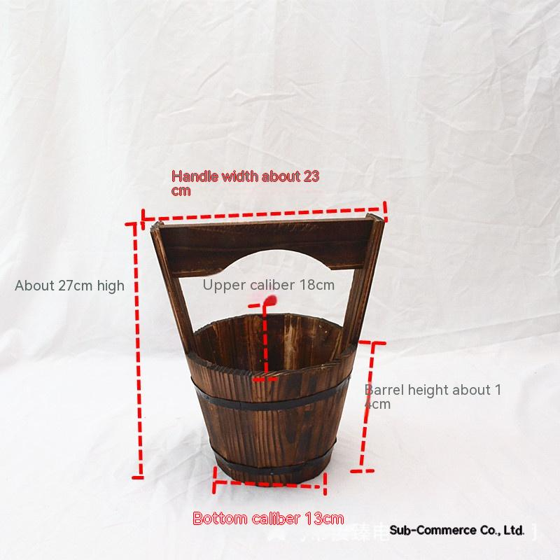 Avtoit | Wooden Bucket Planter in Barrel Design for Garden and Terrace – Decorative Flower Pots made of Wood