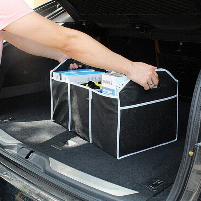 Foldable Car Trunk Storage Box with 3 Compartments