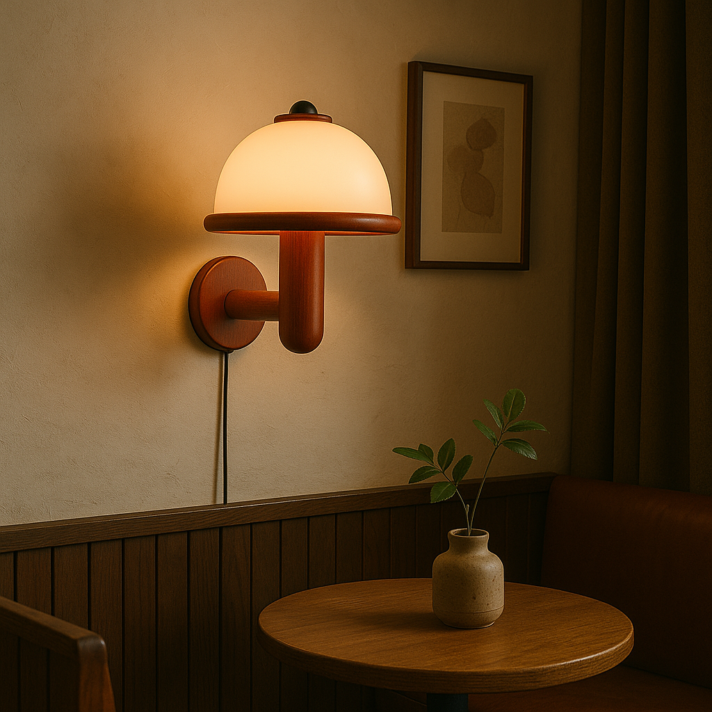 Avtoit | NordShroom | Wooden Wall Lamp in Scandinavian Mushroom Style