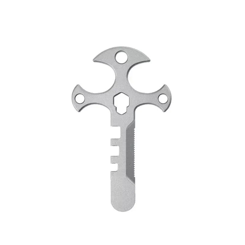 Avtoit | Titanium Cross Multi-Tool Keychain - Portable Pry Bar, Bottle Opener & Serrated Necklace