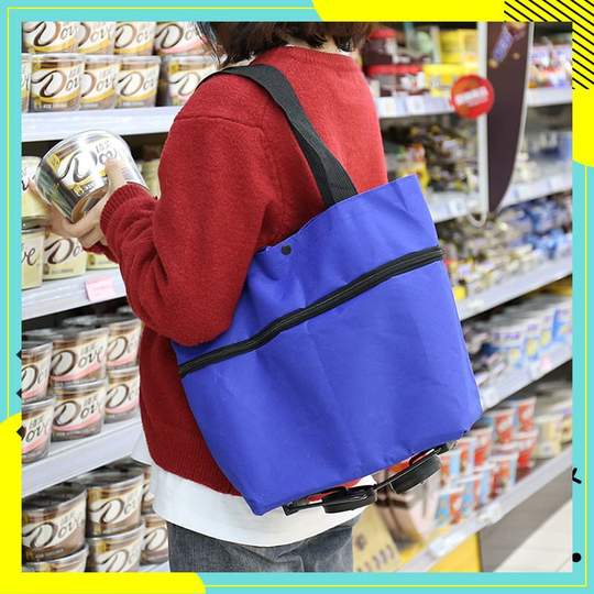 Avtoit | 2 In 1 Folding Shopping Cart Tote Bag