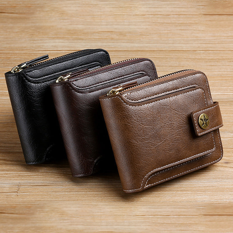 Avtoit | Men's New Short Fashion Multi-Cards Horizontal Zipper Wallet
