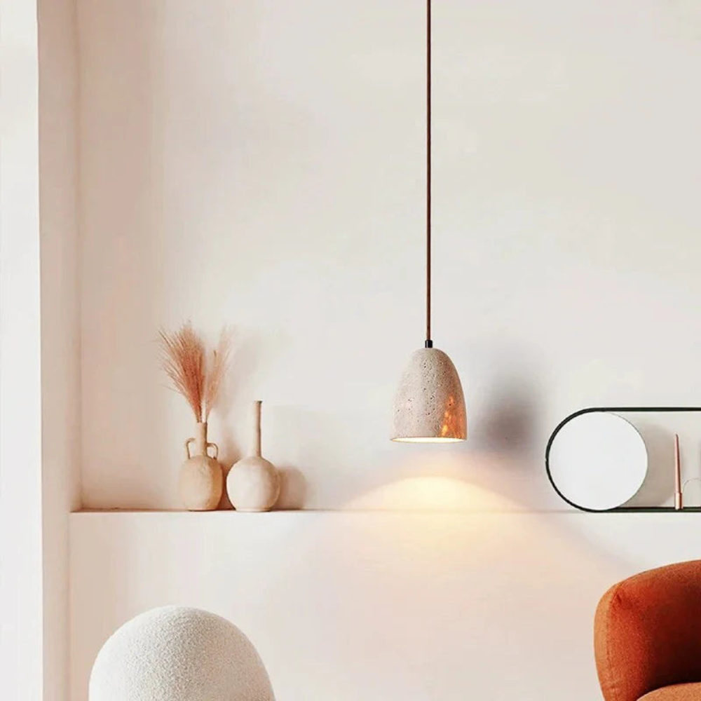 Avtoit | TerraLume – Pendant light with natural stone texture and warm glow