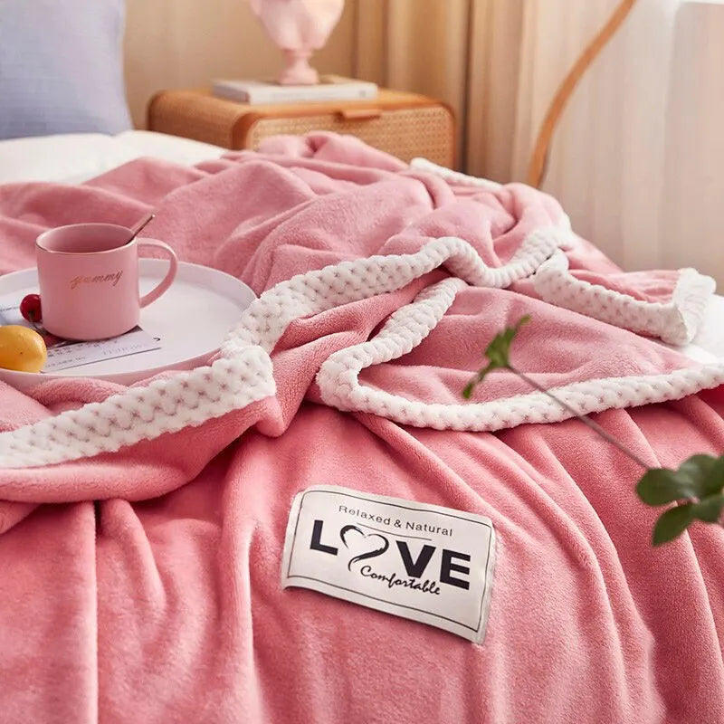 Avtoit | Flannel Fleece Snuggle Blanket in Pink