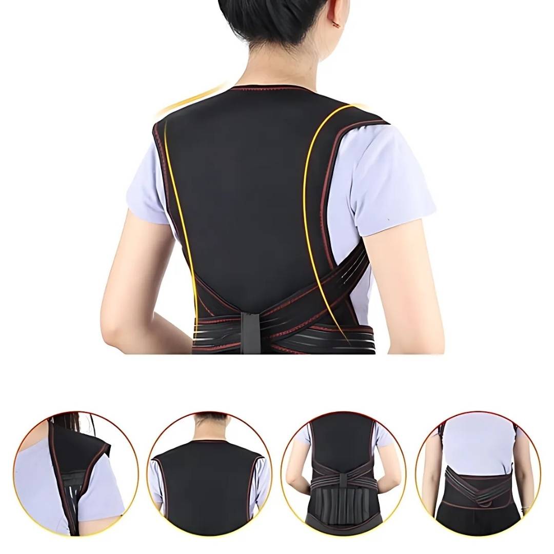 Avtoit | Self-Heating Back Support Brace | Adjustable Heated Posture Corrector for Back Pain Relief & Improved Posture