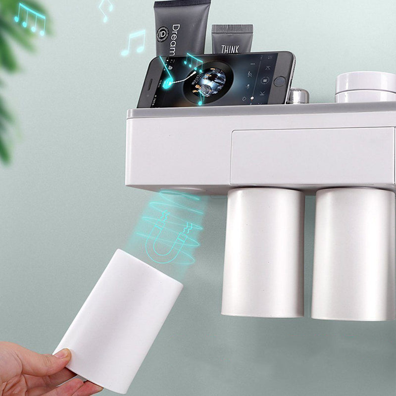Avtoit | Practical toothbrush holder set with toothpaste dispenser