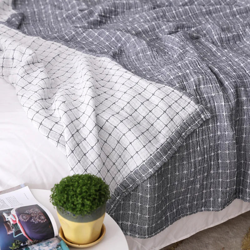 Avtoit | Simple Casual Cotton Blanket in Checkered Design – Soft and Comfortable for Your Home
