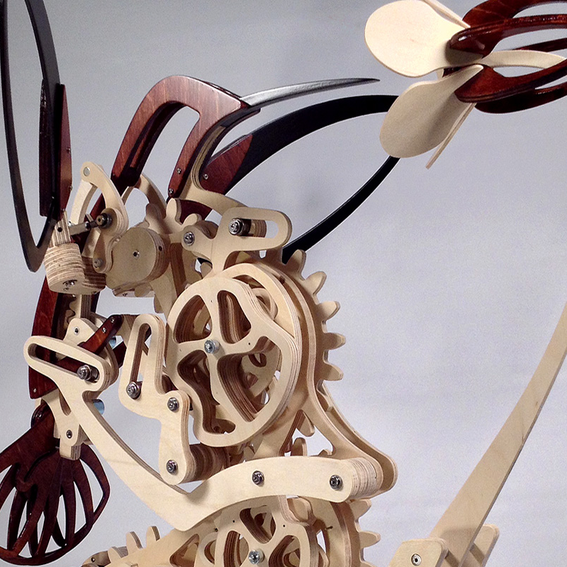 Avtoit | Wood kinetic hummingbird sculpture