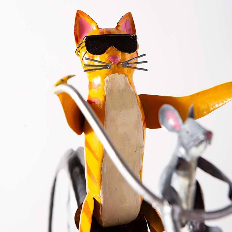 Handcrafted Animal Bicycle Wind Spinner with Recycled Metal Design