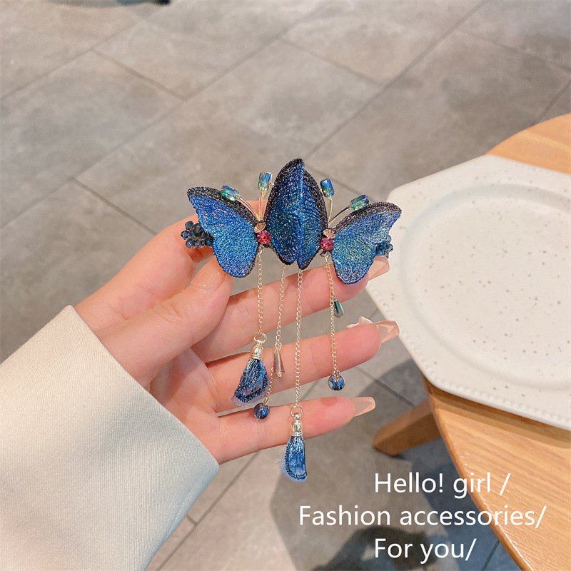 Avtoit | Temperament Butterfly Rhinestone Tassel Hair Clip