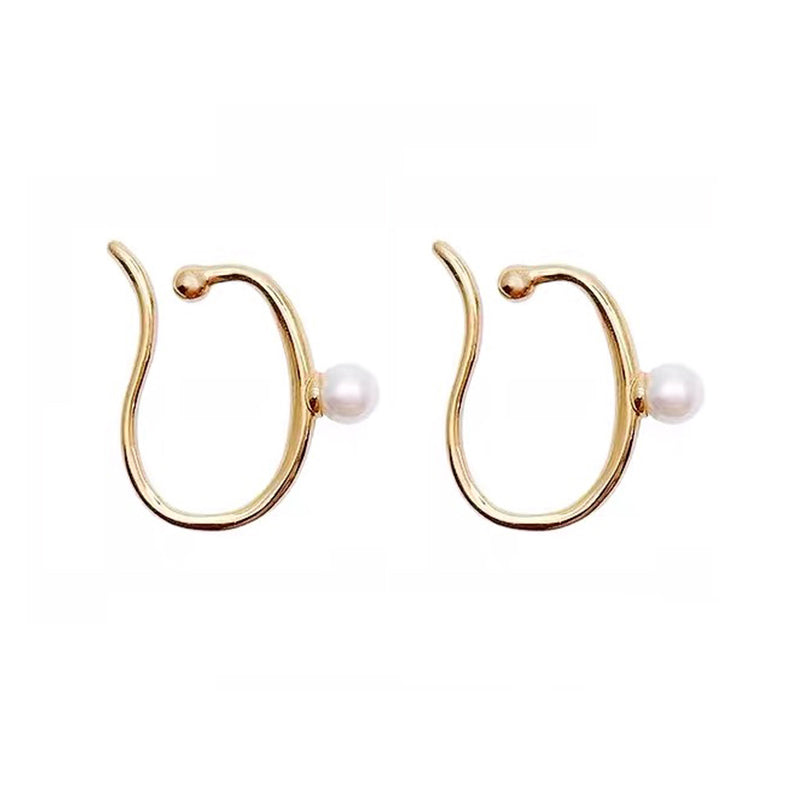 Avtoit | Minimalist Simulated Round Small Pearl Ear Cuff Earrings For Women