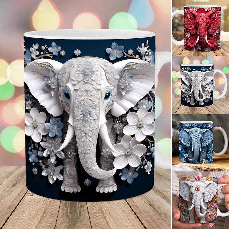 Avtoit | 3D Elephant Flower Mug