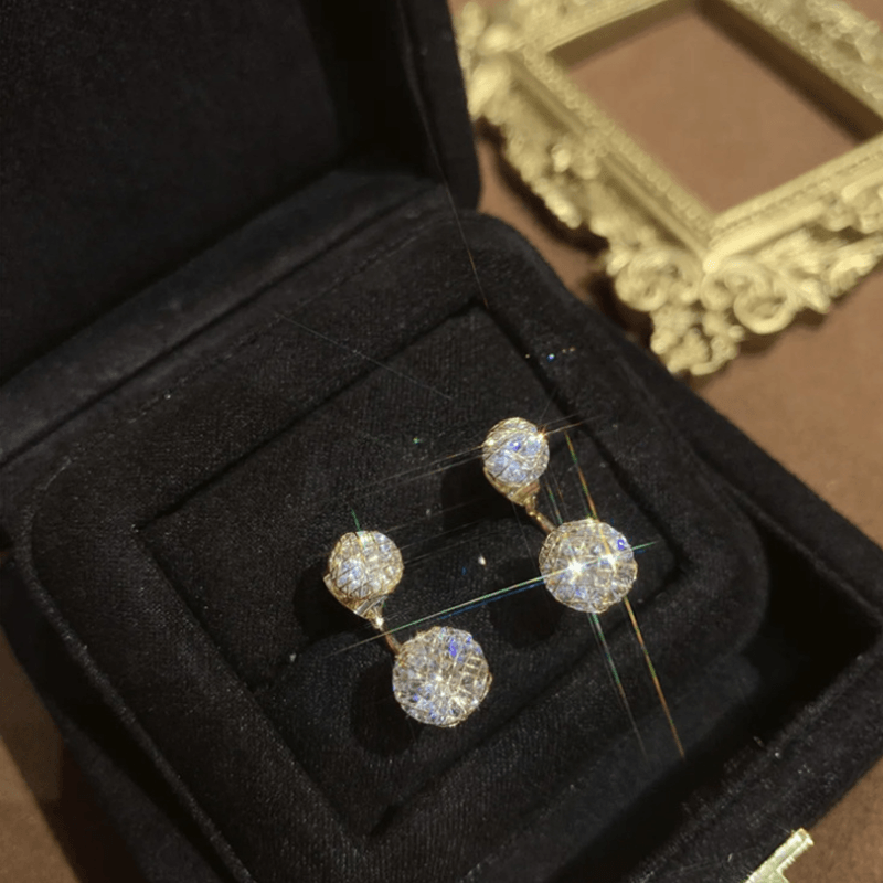 Avtoit | Simple Hollow Diamond Ball Earrings