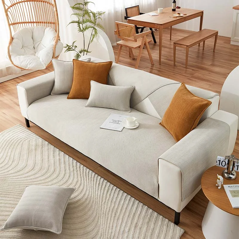 Avtoit | Wavy Check Chenille Fabric Furniture Protector Sofa Cover