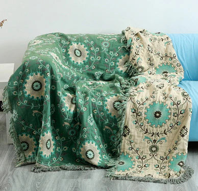 Avtoit | Reversible Scandinavian Blanket with Bird Design
