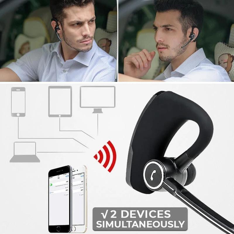 Bluetooth V8S Headset with Noise Cancellation, 8-Hour Playback and 10 m Range