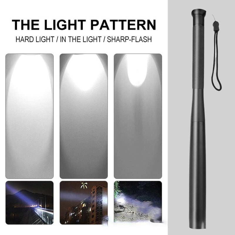 Avtoit | Baseball Bat Shaped LED Flashlight | Aluminum Alloy, 3 Lighting Modes | Emergency & Utility Use